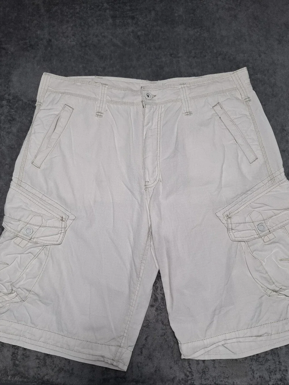 Jet Lag Cargo Shorts Camp Rugged Withe / Cream Utility Baggy Mens Size 36